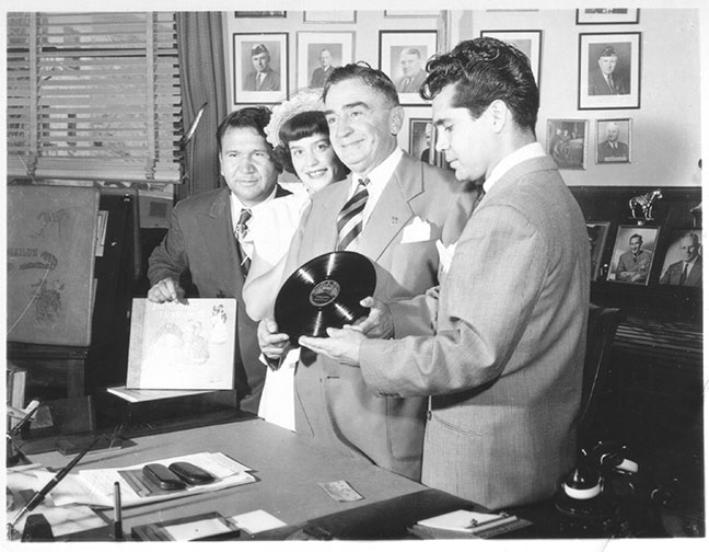 Don Tosti with his record Pachuco Boogie. Arhoolie Foundation